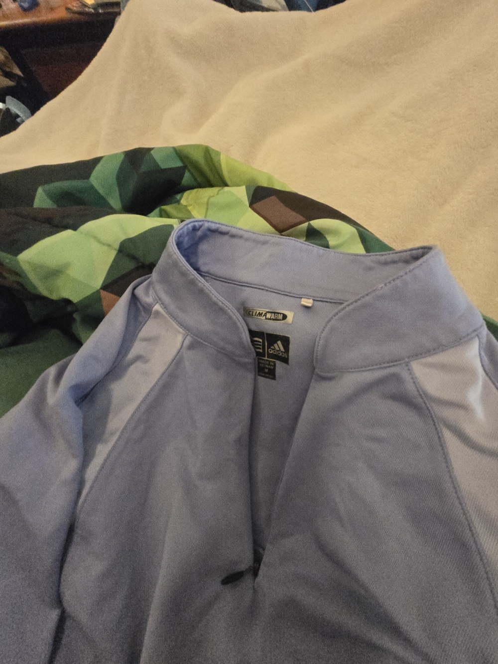 adidas Lavender and Light Lavender Quarter-Zip Long Sleeve Top - Picture 4 of 4